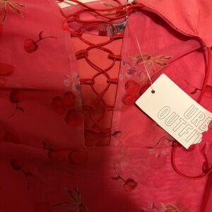 Urban Outfitters Cherry Print Pink Dress